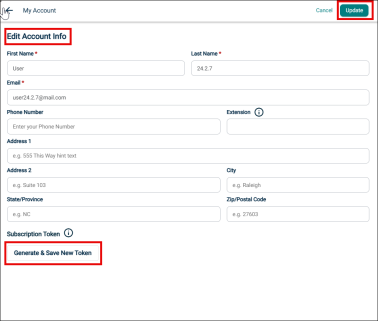 edit account info